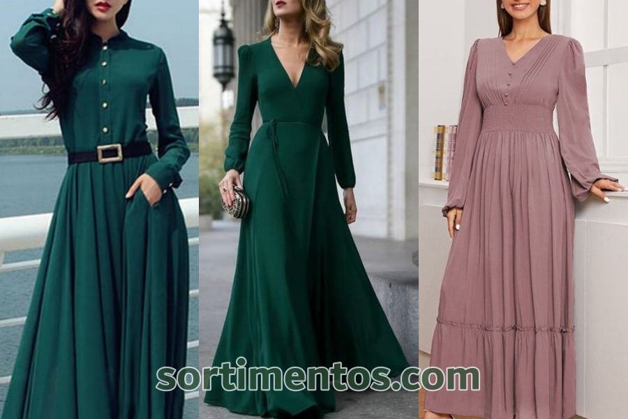 Looks da Moda Feminina : vestido longo no inverno